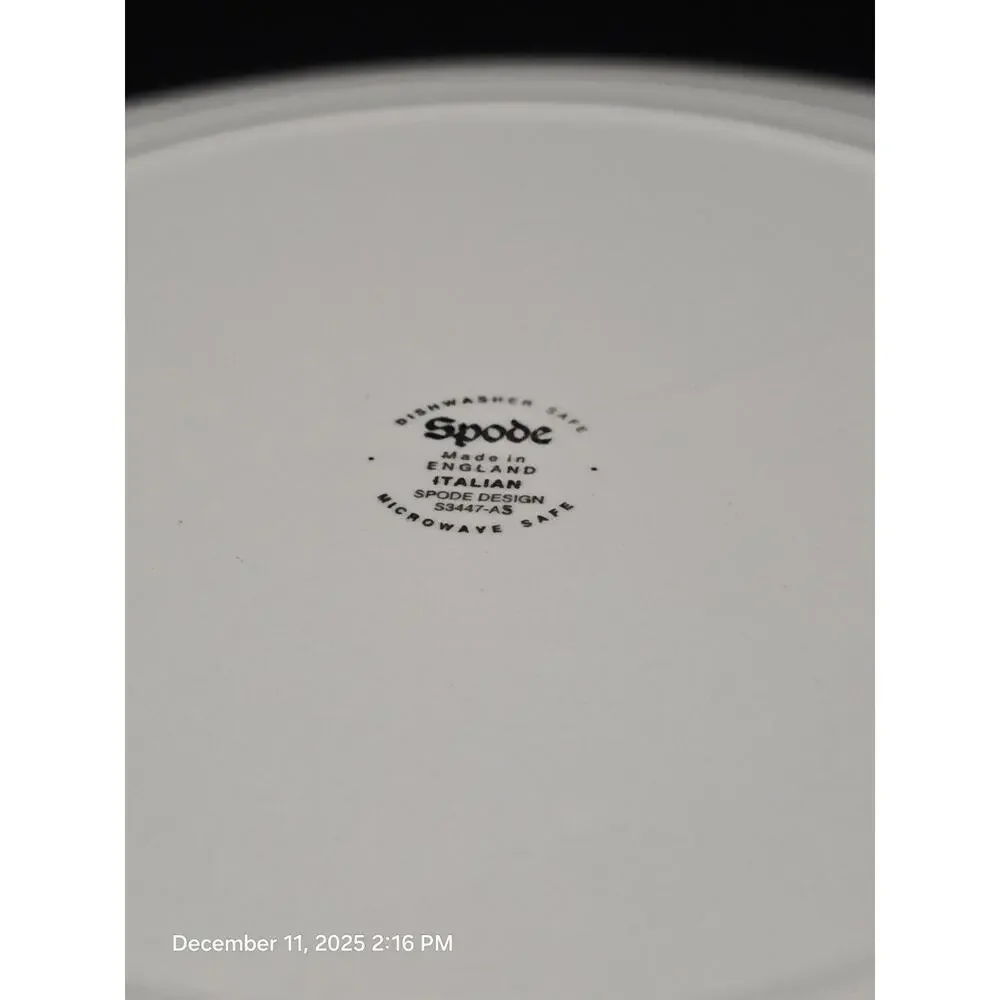 2 Spode Italian Blue White Dinner Plate 10.5